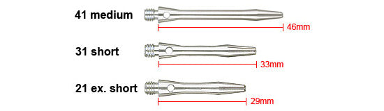 Harrows Shaft Aluminium Silver Short 33mm