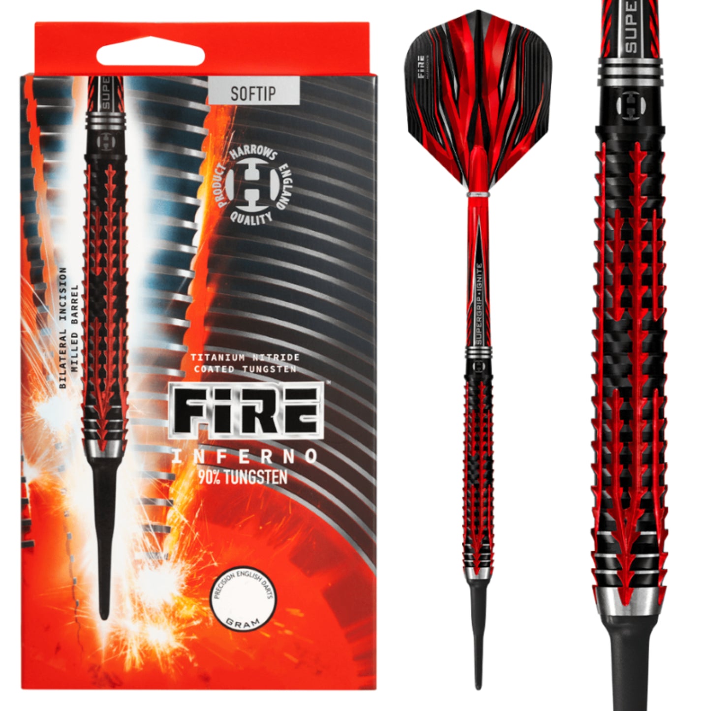 Harrows Fire Inferno 90% Softdarts 18g, 20g