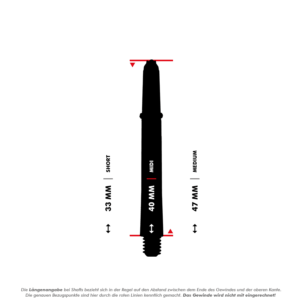 Harrows Shafts Supergrip Ignite Red Midi